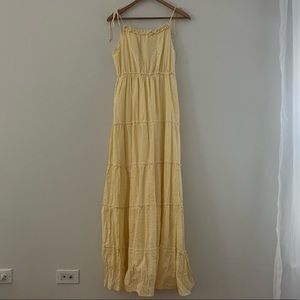 Gingham yellow maxi dress
